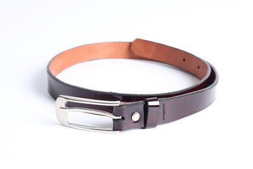 Brown belt on a white background.
