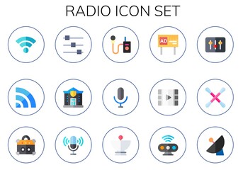 Modern Simple Set of radio Vector flat Icons