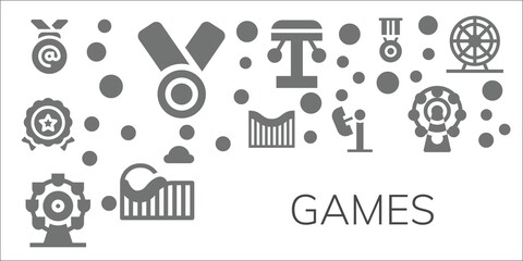 Modern Simple Set of games Vector filled Icons