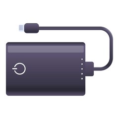 Portable power bank icon. Cartoon of portable power bank vector icon for web design isolated on white background