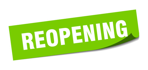 reopening sticker. square isolated label sign. peeler