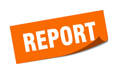 report sticker. square isolated label sign. peeler