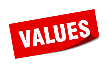 values sticker. square isolated label sign. peeler