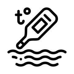 water thermometer icon vector. water thermometer sign. isolated contour symbol illustration