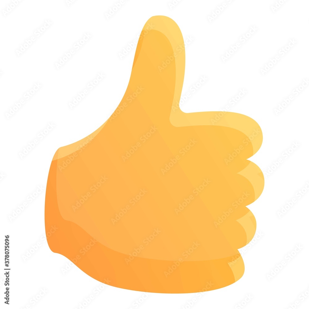 Poster thumb up product review icon. cartoon of thumb up product review vector icon for web design isolated