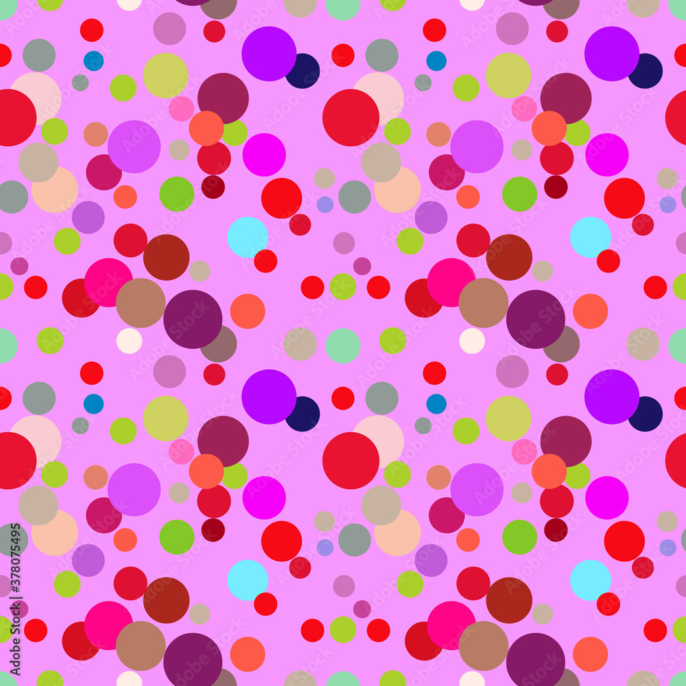 Poster seamless repeating pattern of colored circles