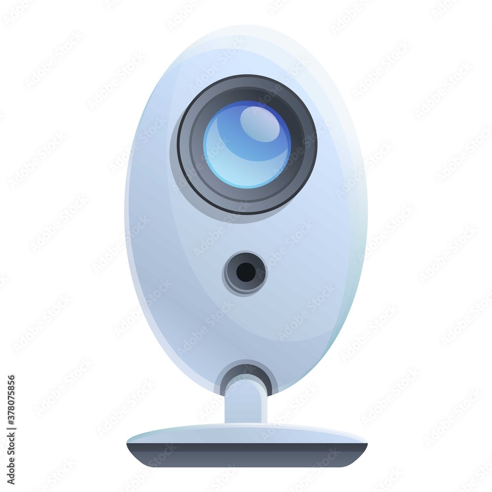 Poster security monitor camera icon. cartoon of security monitor camera vector icon for web design isolated