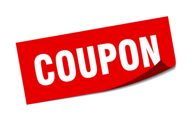 coupon sticker. square isolated label sign. peeler