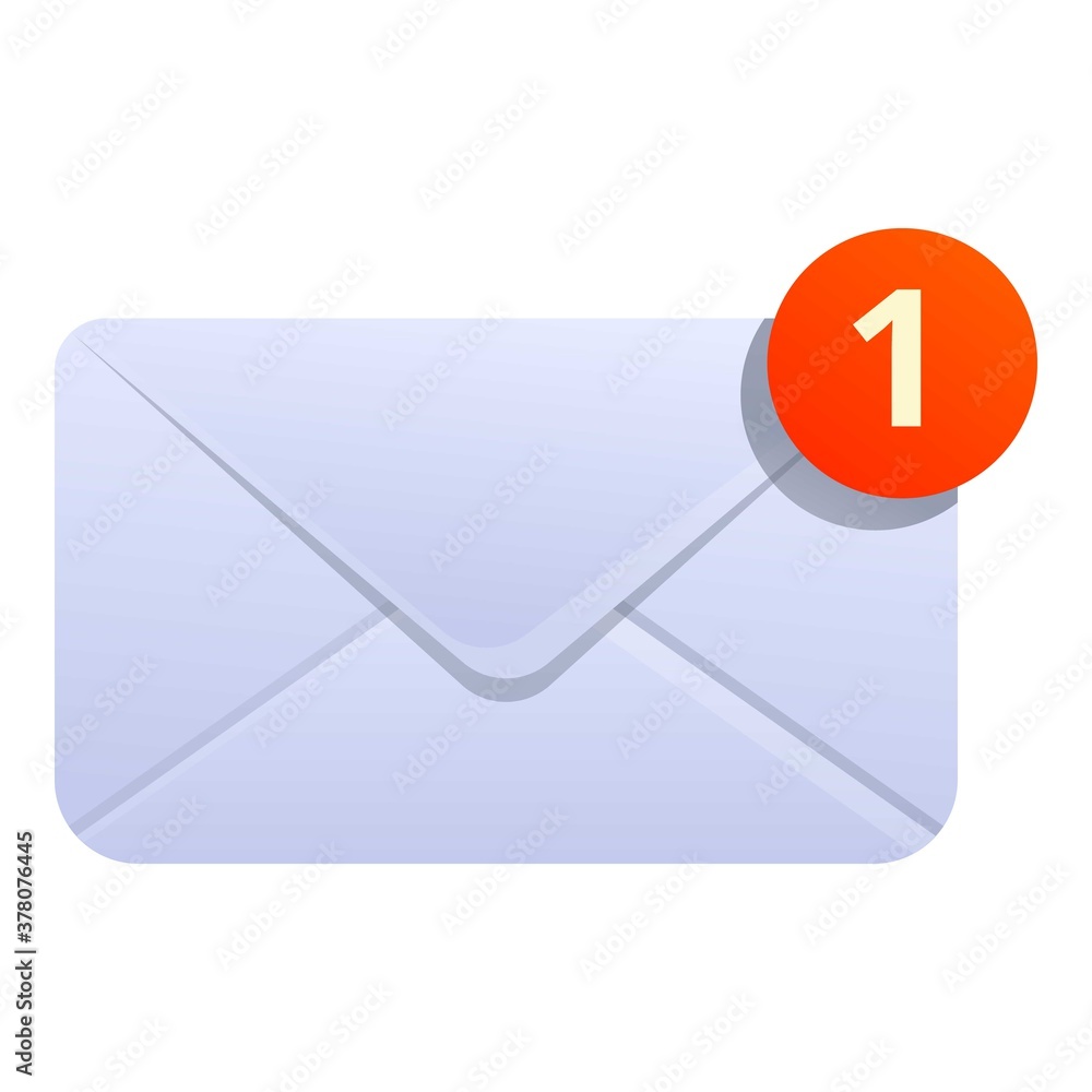 Poster new inbox envelope icon. cartoon of new inbox envelope vector icon for web design isolated on white 