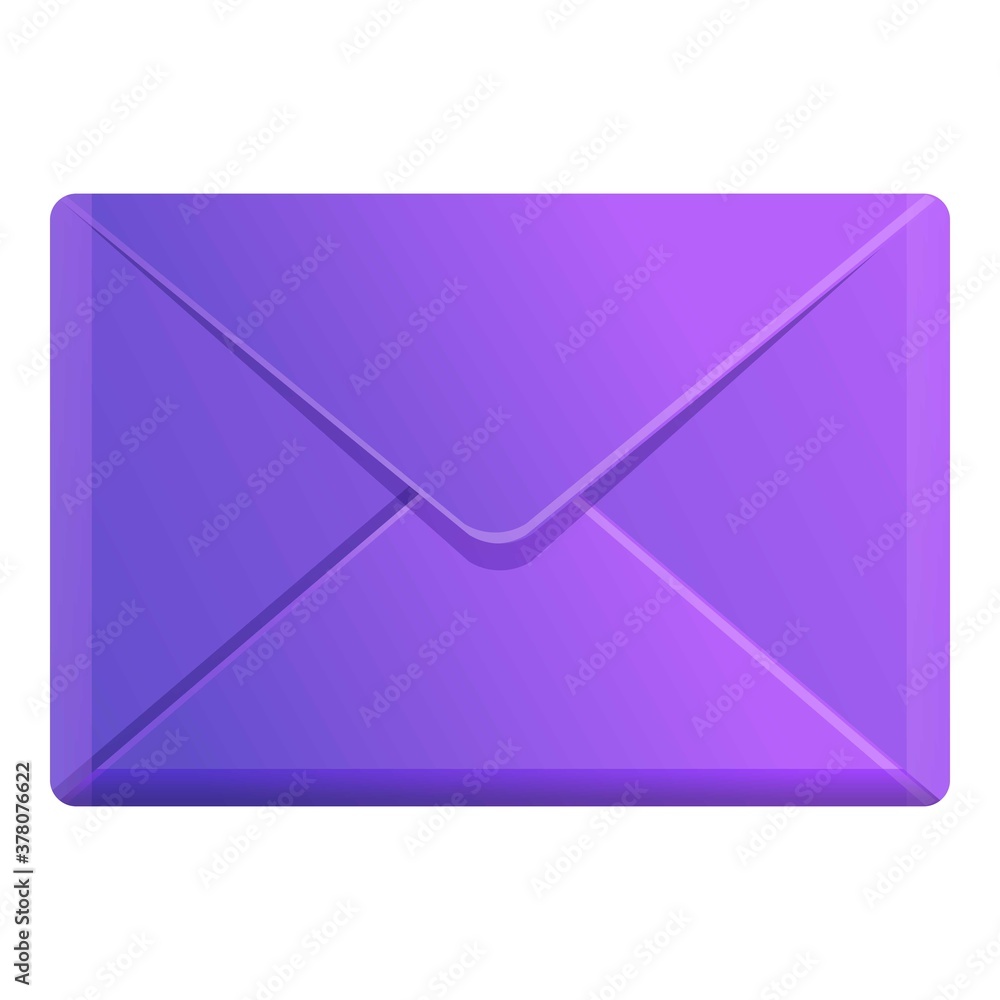 Poster violet envelope icon. cartoon of violet envelope vector icon for web design isolated on white backgr