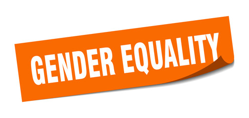 gender equality sticker. square isolated label sign. peeler