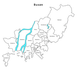 대한민국 부산광역시 경계선지도