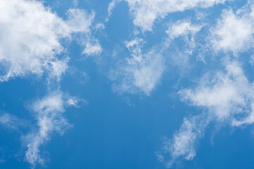 Fototapeta na wymiar Clean blue nature clouds white sky