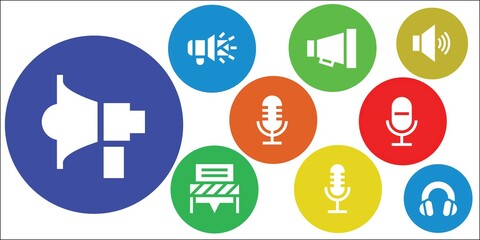 Modern Simple Set of radio Vector filled Icons