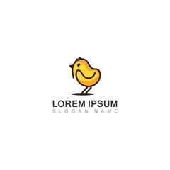CHICK logo minimalist icon template monoline color line creative