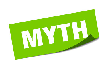 myth sticker. square isolated label sign. peeler