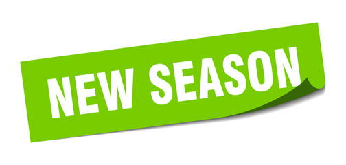 new season sticker. square isolated label sign. peeler