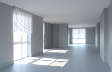 visualization of a large empty interior, 3D illustration