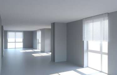 Fototapeta premium visualization of a large empty interior, 3D illustration