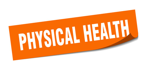 physical health sticker. square isolated label sign. peeler