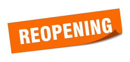 reopening sticker. square isolated label sign. peeler