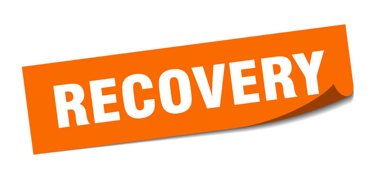 recovery sticker. square isolated label sign. peeler