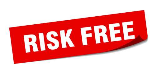 risk free sticker. square isolated label sign. peeler