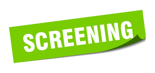 screening sticker. square isolated label sign. peeler