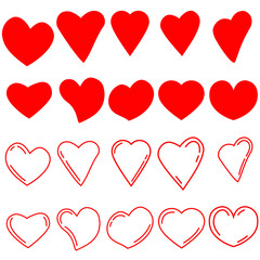 Heart icon vector set. love illustration sign collection. valentine's day symbol.