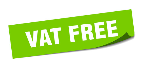 vat free sticker. square isolated label sign. peeler
