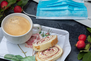 white, background, drink, black coffee, breakfast, business, cafe, closeup, coffee, coffee cup, computer, concept, corona, corona virus, coronavirus, covid-19, cup, delicious, desk, dessert, illness, 