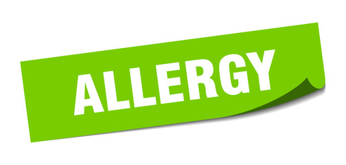 allergy sticker. square isolated label sign. peeler