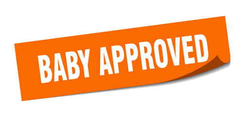 baby approved sticker. square isolated label sign. peeler