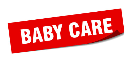 baby care sticker. square isolated label sign. peeler