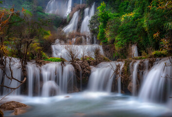 Thi lo su waterfall or tee lor su, Umphang, Tak province, Thailand. This waterfall is one of the most famous waterfalls in Thailand.