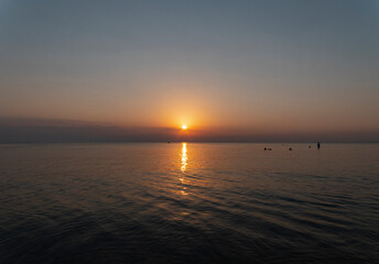 Fototapeta premium Sunset over private beach area in the Eastern Province of Saudi Arabia 
