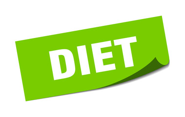 diet sticker. square isolated label sign. peeler