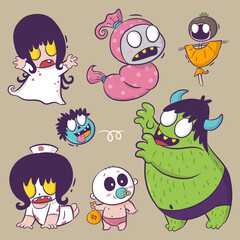 Indonesian ghost character set vector