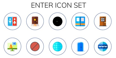 Modern Simple Set of enter Vector flat Icons