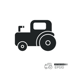 Tractor icon. Vector icon design isolated. Usable for packaging element, sign, and logo
