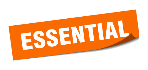 essential sticker. square isolated label sign. peeler