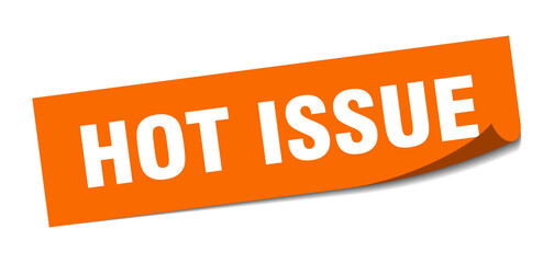 hot issue sticker. square isolated label sign. peeler