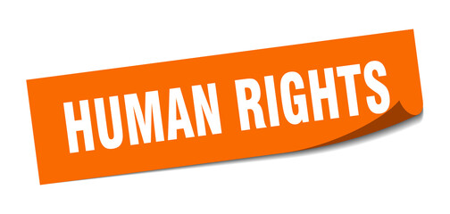 human rights sticker. square isolated label sign. peeler
