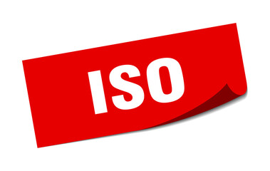 iso sticker. square isolated label sign. peeler