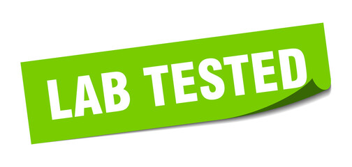 lab tested sticker. square isolated label sign. peeler
