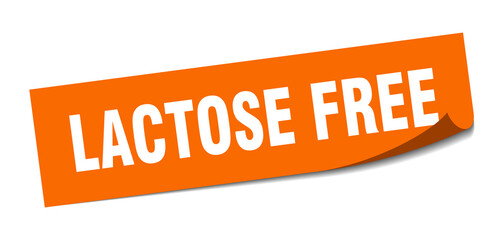 lactose free sticker. square isolated label sign. peeler