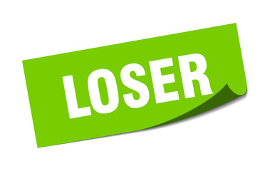 loser sticker. square isolated label sign. peeler