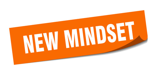 new mindset sticker. square isolated label sign. peeler