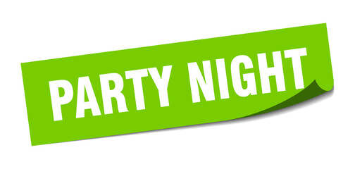 party night sticker. square isolated label sign. peeler