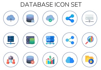 Modern Simple Set of database Vector flat Icons